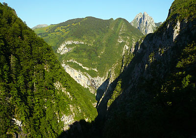 Looking down from Chemin de la Mature