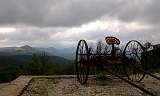  View east on a stormy day from the hilltop village of Carlencas.